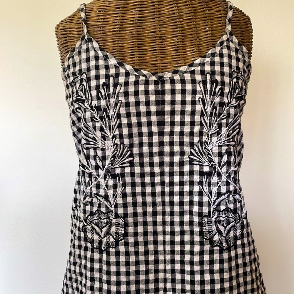 WORLD MARKET Black and White Wide Leg GINGHAM Jumpsuit JUMPER Summery